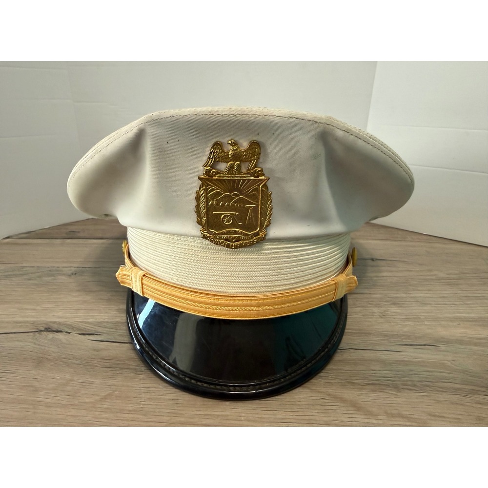 Bayly Inc Norwich University Cavalry Unit Military Dress Cap White Gold Crest